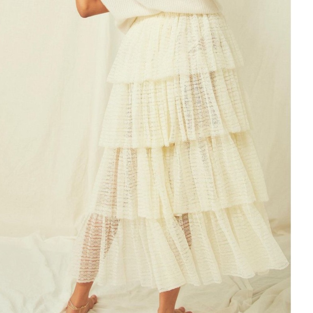 Free people lacy tiered skirt